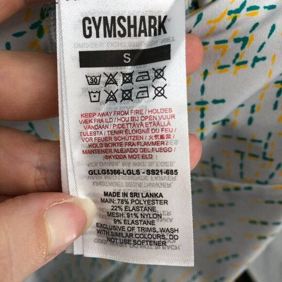 NWOT Gymshark training leggings light grey green and yellow flecked women’s SP - Picture 7 of 16